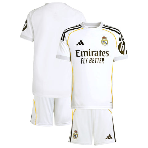 Real Madrid 2025-2026 Home Kid's Football Kit White