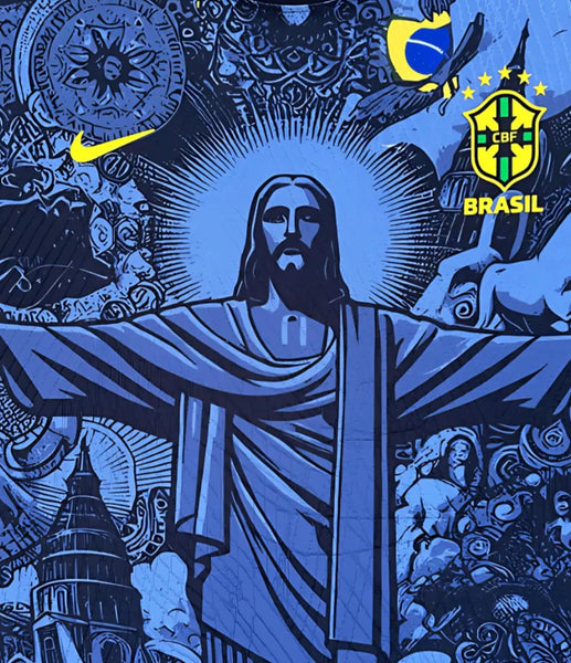 Brazil 2024-2025 Christ The Redeemer Special Limited Edition Men's Football Shirt Blue