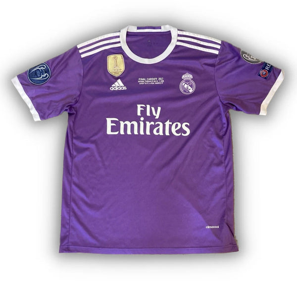Real Madrid 2016-2017 UCL Final Retro Away Men's Football Shirt Ronaldo 7 Purple
