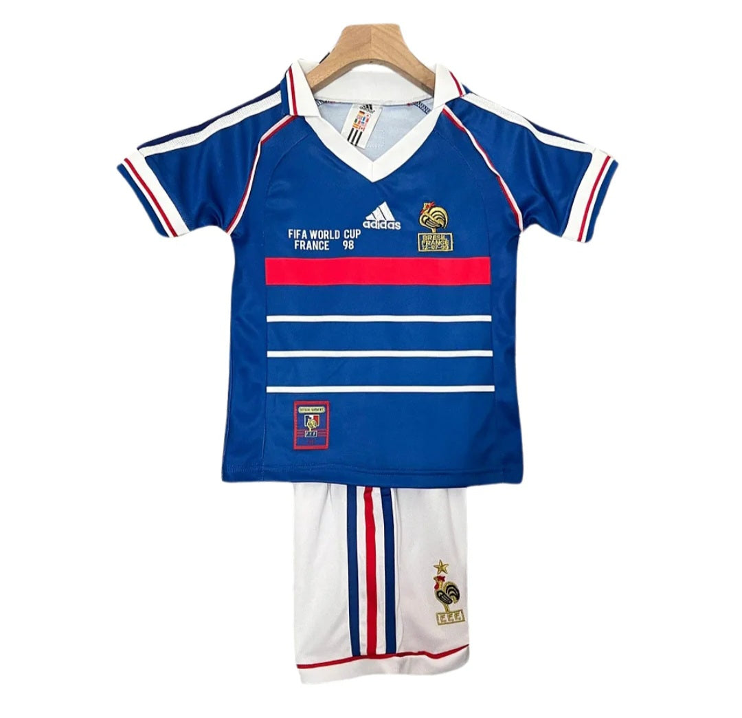 France 1998 World Cup Final Retro Home Kid's Football Kit