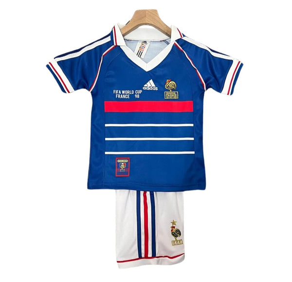 France 1998 World Cup Final Retro Home Kid's Football Kit