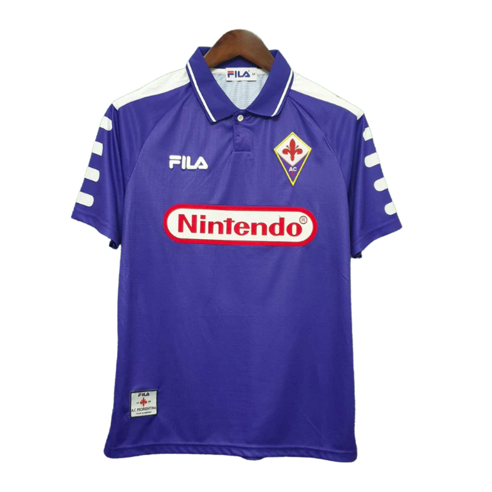Fiorentina 1998-1999 Retro Home Men's Football Shirt Batistuta 9 Print