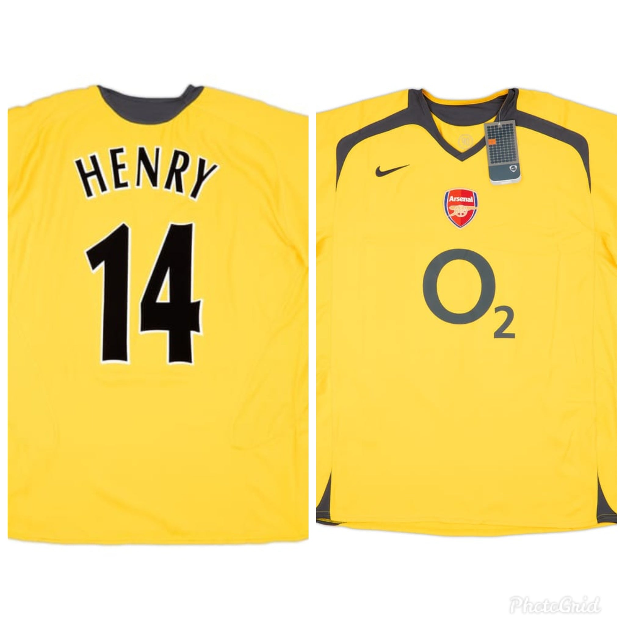 Arsenal 2005-2006 Retro Away Men's Football Shirt Yellow Henry 14