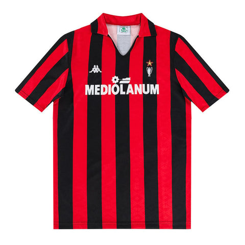 AC Milan 1988-1990 Retro Home Men's Football Shirt Red  & Black
