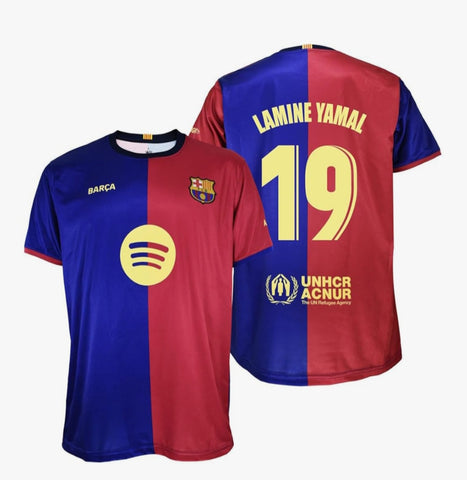 Barcelona FC 2024-2025 Home Men's Football Shirt Lamine Yamal 19 Print