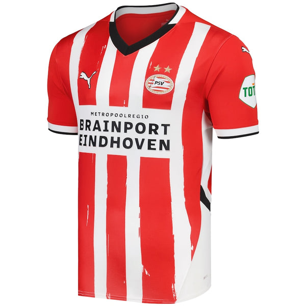 PSV Eindhoven 2024-2025 Home Men's Football Shirt Red & White Stripes