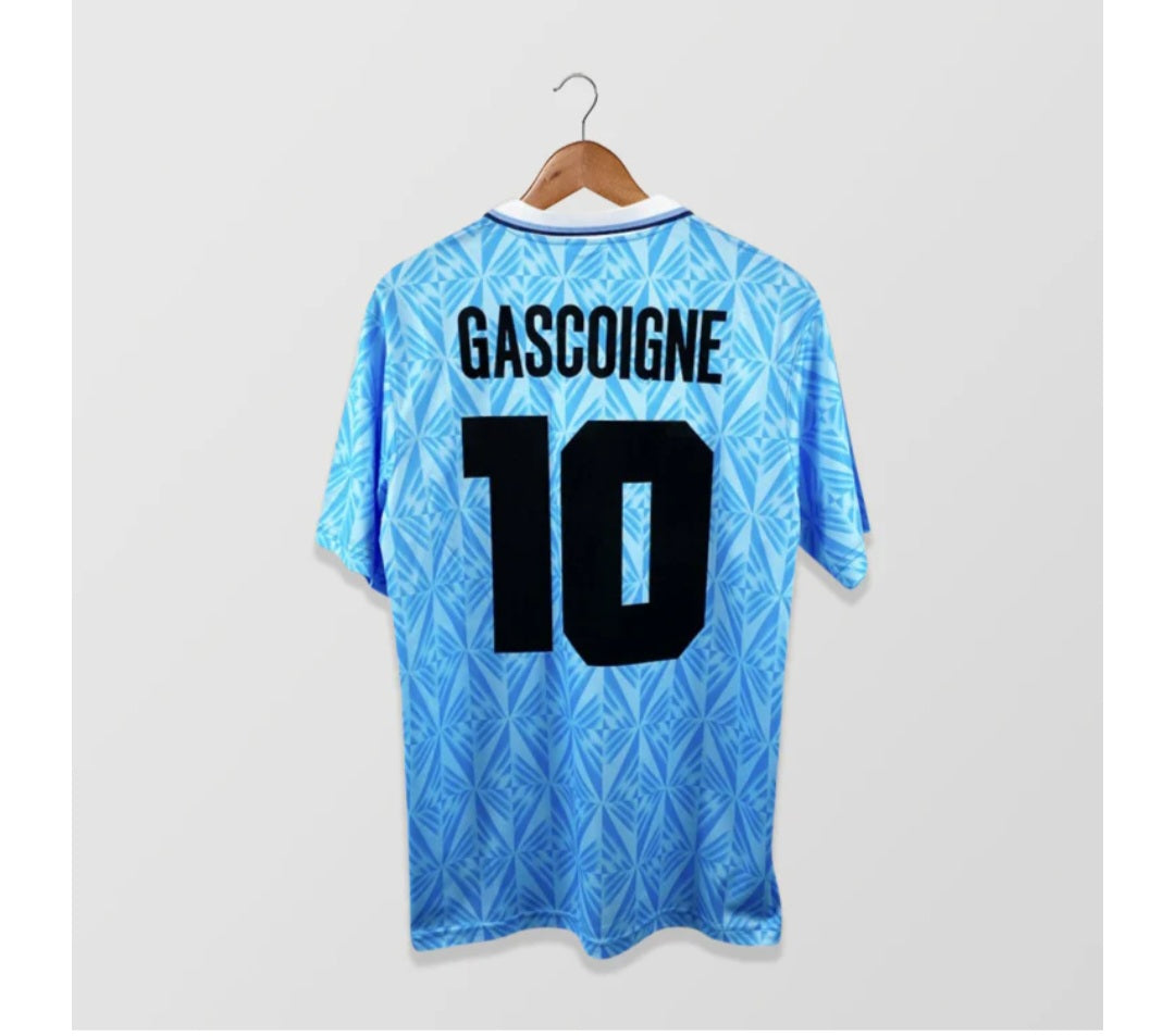 Lazio 1991-1993 Retro Home Men's Football Shirt Gascoigne Number 10 Print