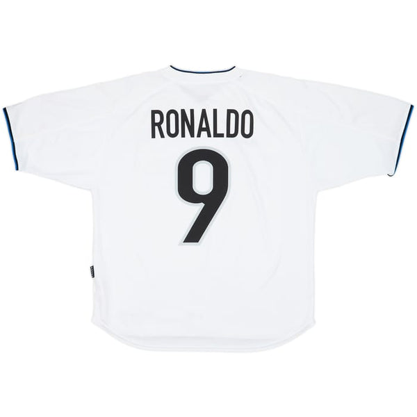 Inter Milan 1998-1999 Away Retro Men's Football Shirt White Ronaldo 9
