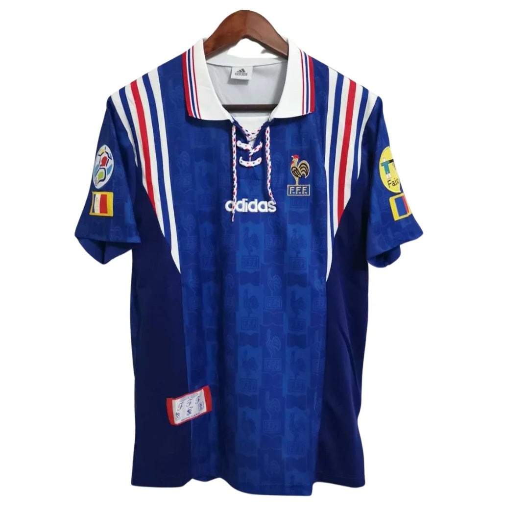 France Euro 1996 Retro Home Men's Football Shirt Zidane 10