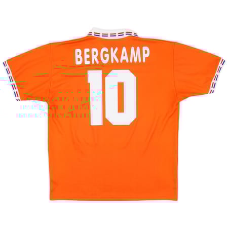 Netherlands Euro 1996 Retro Home Men's Football Shirt Bergkamp 8 Print Orange