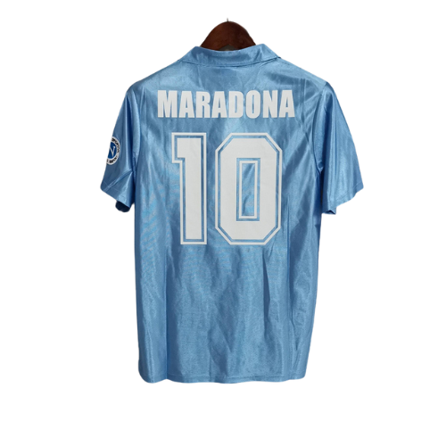 Napoli 1989-1991 Retro Home Men's Football Shirt Maradona 10 Print