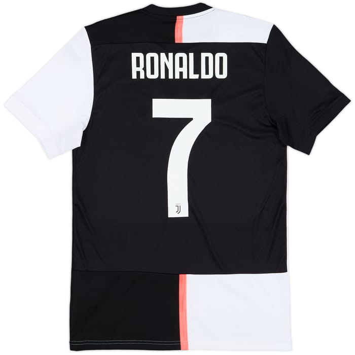 Juventus 2019-2020 Retro Home Men's Football Shirt Ronaldo CR7 Print
