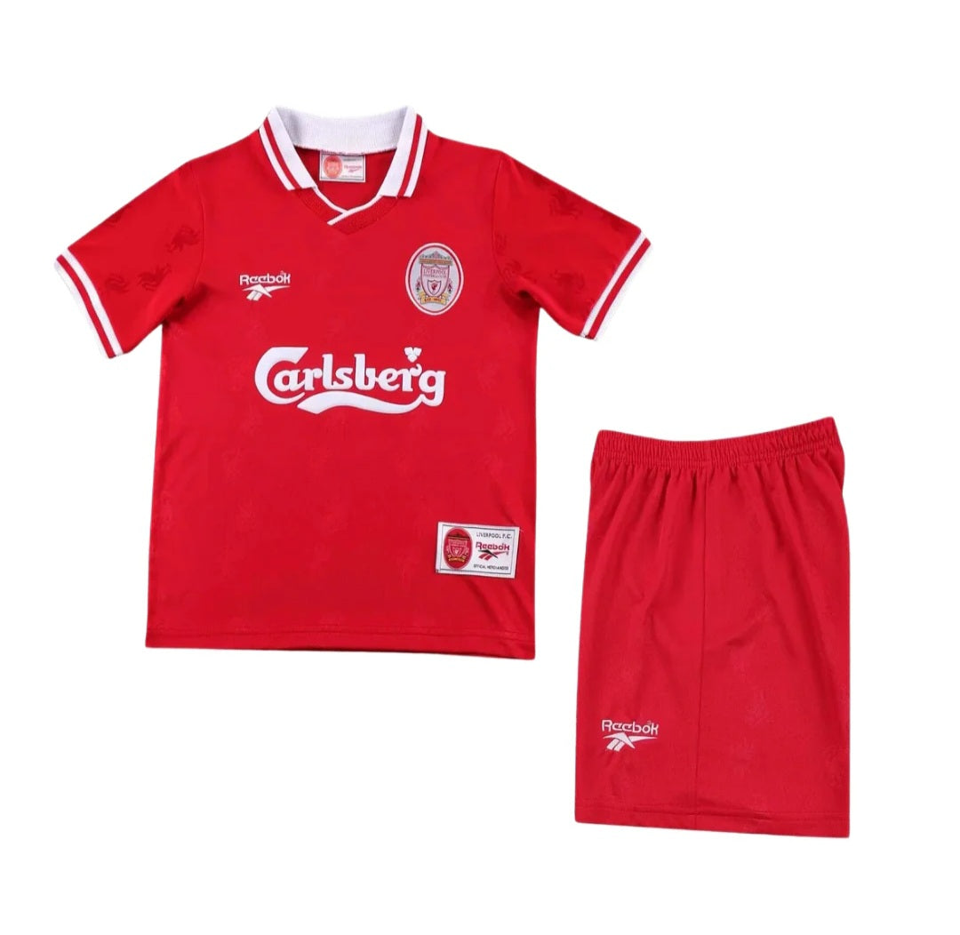 Liverpool 1996-1997 Retro Home Kid's Football Kit Red