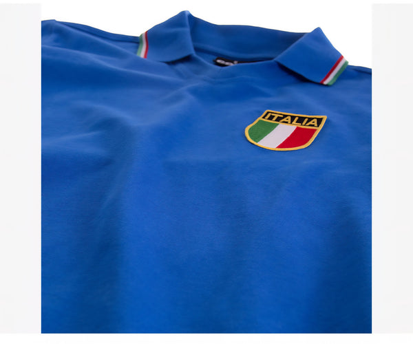 Italy 1982 World Cup Retro Home Men's Football Shirt Blue