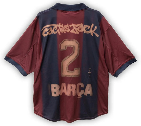 Barcelona X Cactus Jack Skeleton Travis Scott Special Limited Edition 2000-2001 Retro Home Men's Football Shirt