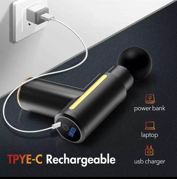 Massage Gun Portable 6 Speeds 4 Heads Deep Percussion Premium Massager Muscle Vibration Tissue Relaxing Therapy