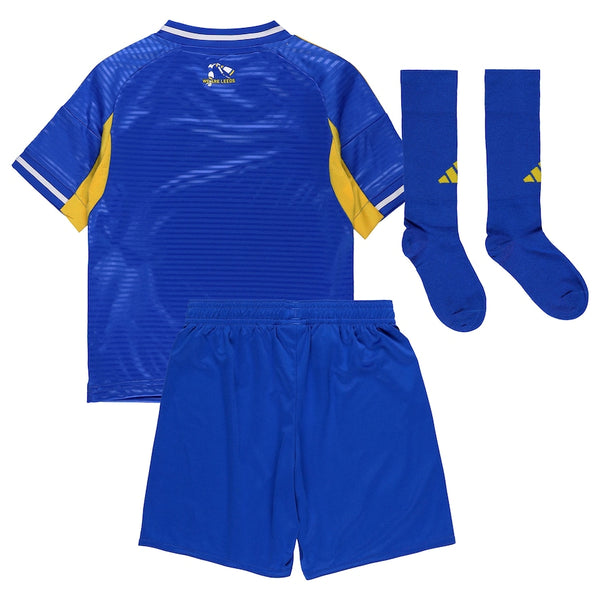 Leeds United 2025-2026 Away Kid's Football Kit Blue