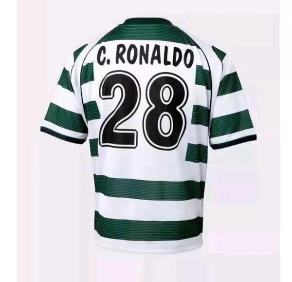 Sporting Lisbon 2001-2003 Retro Home Kid's Football Kit Ronaldo