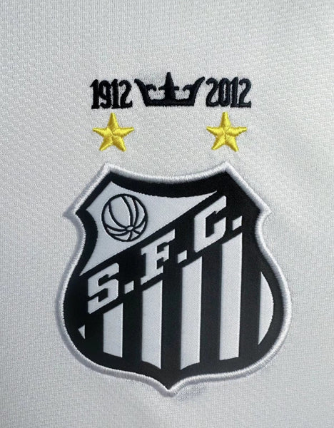 Santos 2012-2013 Home Retro Men's Football Shirt White Neymar JR 10