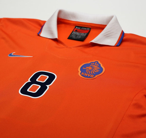 Netherlands 1998 Retro Home Men's Football Shirt Bergkamp 8 Print Orange