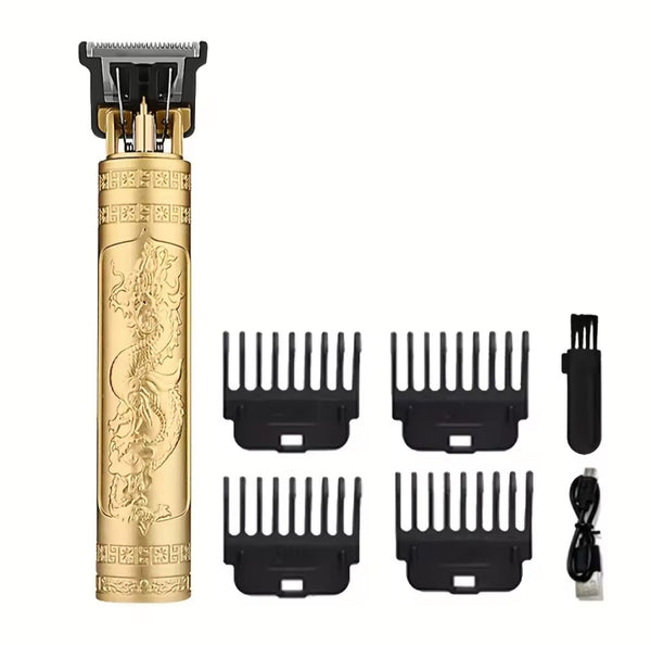 T9 Professional Mens Hair Clippers Trimmer Machine Small/Mini Cordless Beard Electric Shaver Chinese Dragon Pattern Design