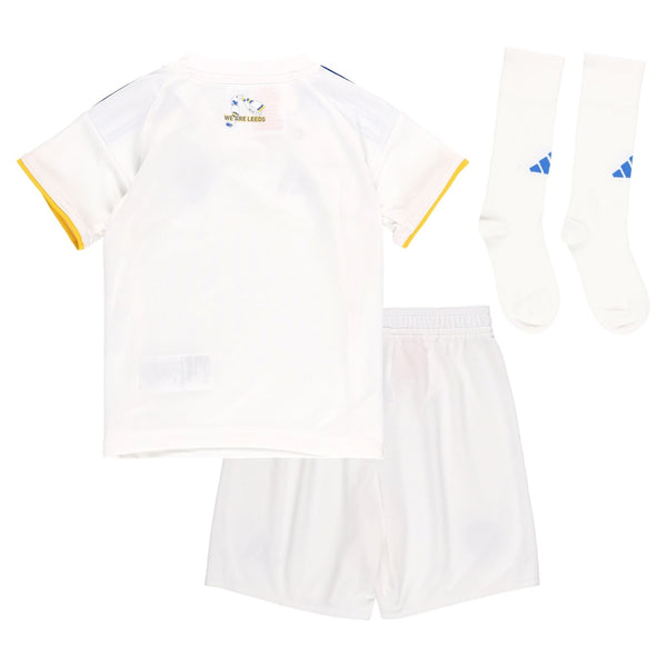 Leeds United 2025-2026 Home Kid's Football Kit White