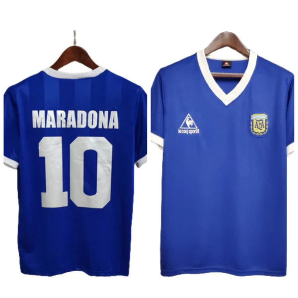 Argentina 1986 Retro Away Men's Football Shirt Maradona 10