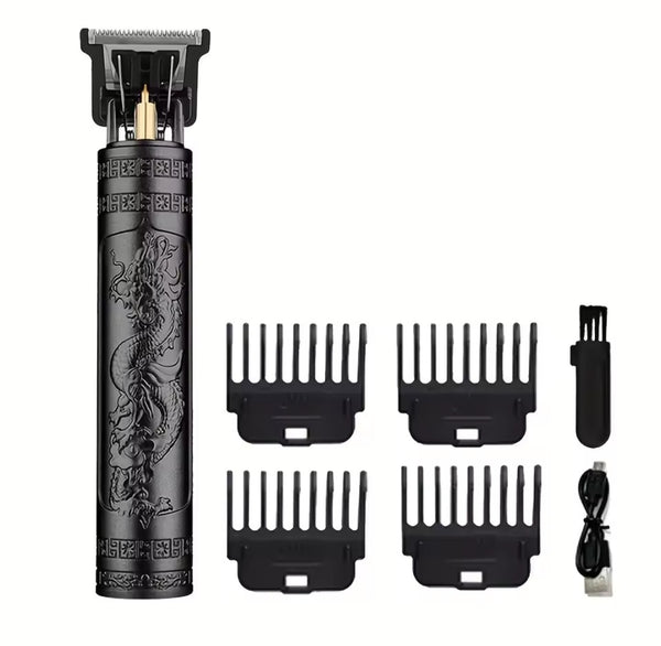 T9 Professional Mens Hair Clippers Trimmer Machine Small/Mini Cordless Beard Electric Shaver Chinese Dragon Pattern Design
