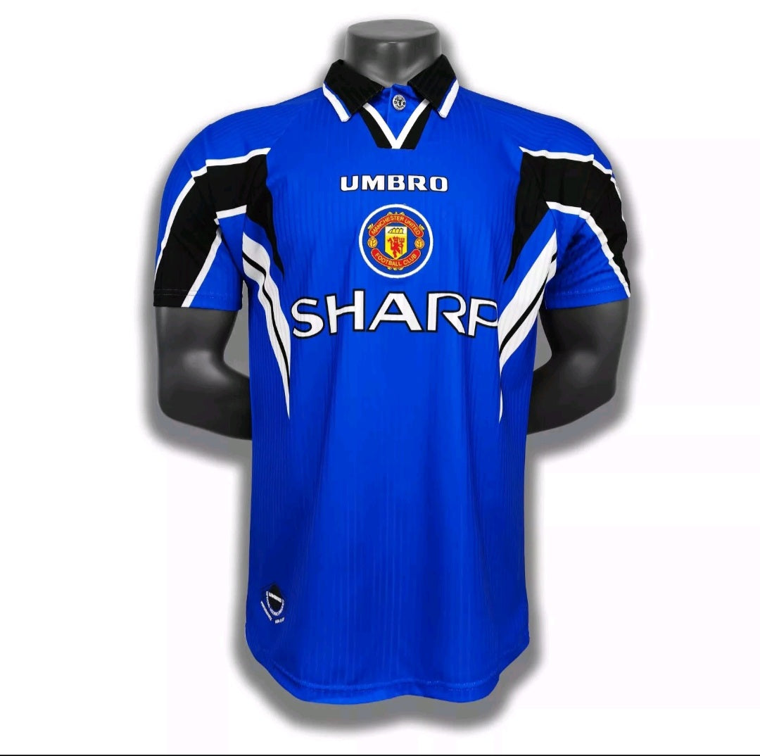 Manchester United 1996-1998 Retro 3rd Away Men's Football Shirt Blue