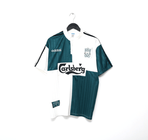 Liverpool 1995-1996 Away Retro Men's Football Shirt Green & White