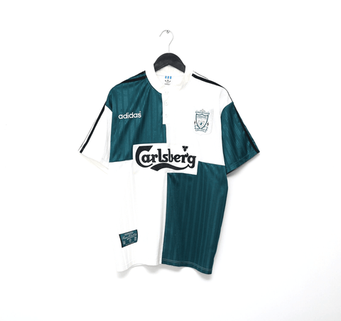 Liverpool 1995-1996 Away Retro Men's Football Shirt Green & White