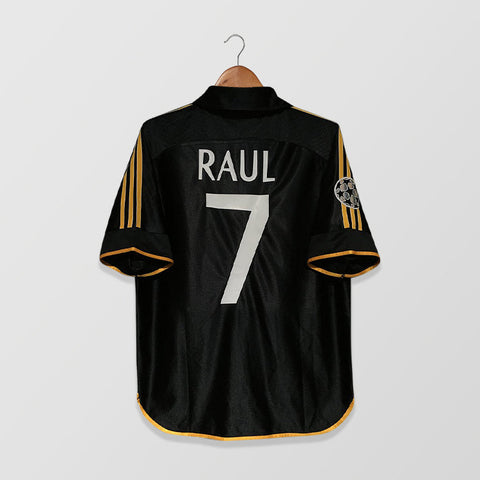 Real Madrid 1999-2001 Retro Away Men's Football Shirt Raul 9 Print Black