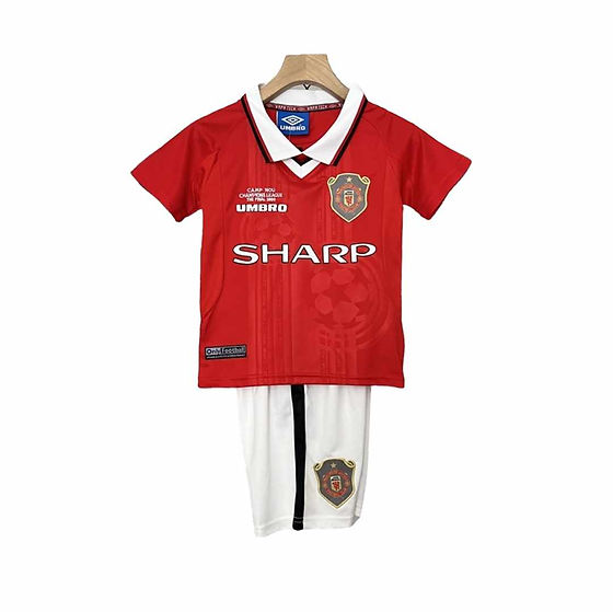 Manchester United 1998-1999 UCL Final Retro Home Kid's Football Kit