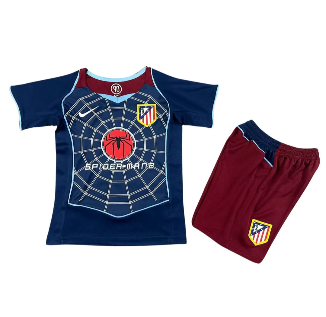 Atletico Madrid 2004-05 Retro Away Spiderman Special Limited Edition Kid's Football Kit