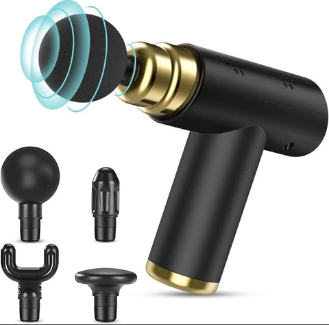 Massage Gun Portable 6 Speeds 4 Heads Deep Percussion Premium Massager Muscle Vibration Tissue Relaxing Therapy