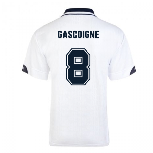 Tottenham Hotspur 1990 Home Retro Football Shirt Gascoigne Number 8